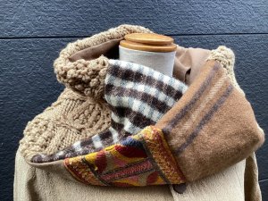 8アップサイクルスヌード 手織りヒマラヤンウール