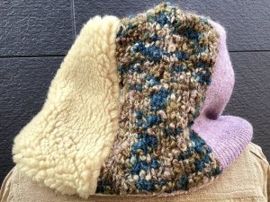 1アップサイクルスヌード　手織りヒマラヤンウール