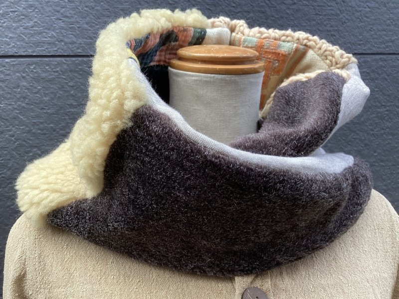 アップサイクルスヌード ラリーキルト アンゴラ手織り