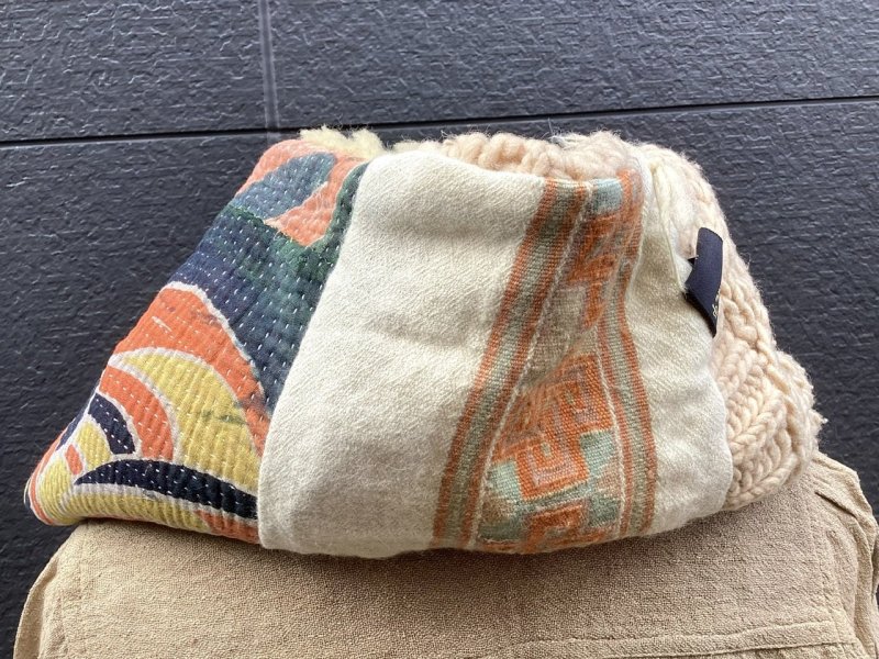 アップサイクルスヌード ラリーキルト アンゴラ手織り