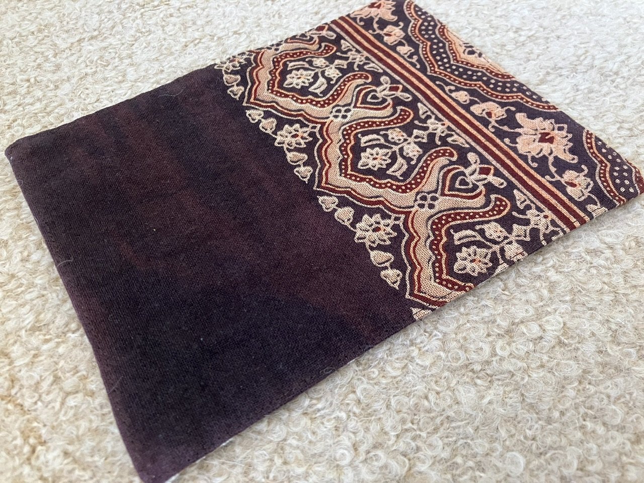 布ナプキンパッド ブロックプリントXローシルク★持続可能 エシカル 経皮毒 ゴミ軽減