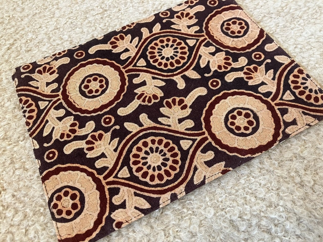 布ナプキンパッド ブロックプリントXローシルク★持続可能 エシカル 経皮毒 ゴミ軽減