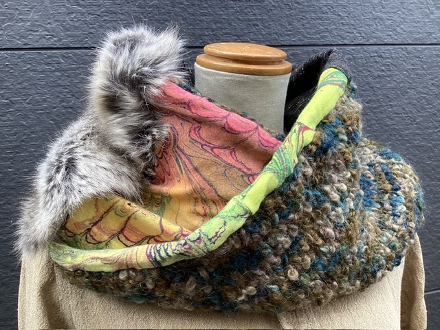 NEW ハンドメイド リバーシブル気まぐれネックウォーマー★アップサイクル,ゼロウエスト