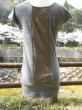 画像1: コットン１００％デザインTシャツ☆バックセンターレースT　グレー杢 (1)