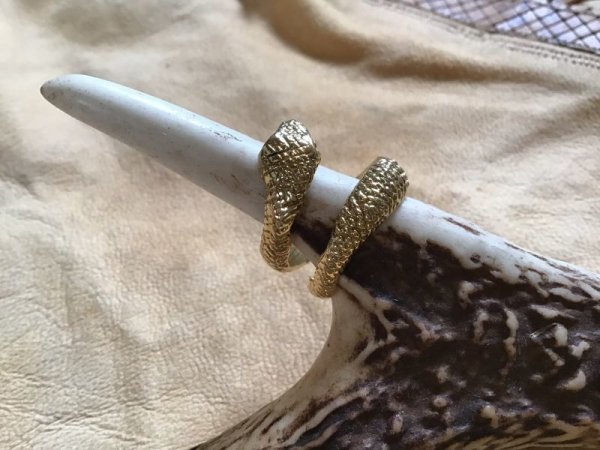 画像1: brass ring   真鍮指輪  スネーク snake  (1)
