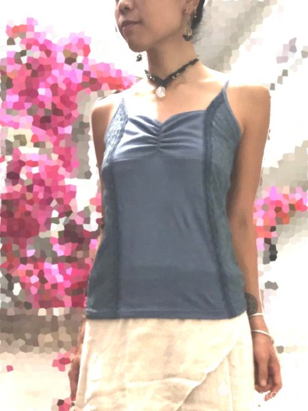 画像1: SALE！50%off! レースキャミソール&ショーツセット アンダーウエアセット ⭐︎ アイスグレー／モーブ (1)