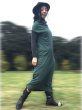 オーガニックコットン ヘンプ ドレープ ワンピース  マキシ丈グリーン